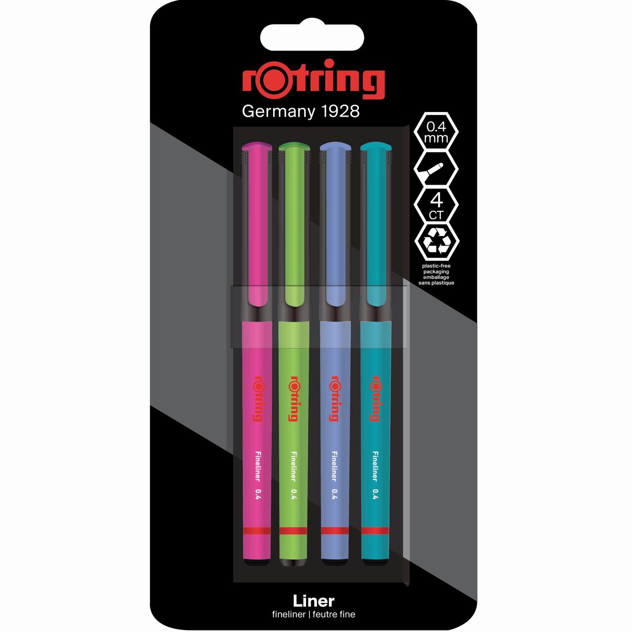 Set 4 linere - Rotring Fineliner 0.4mm | Rotring