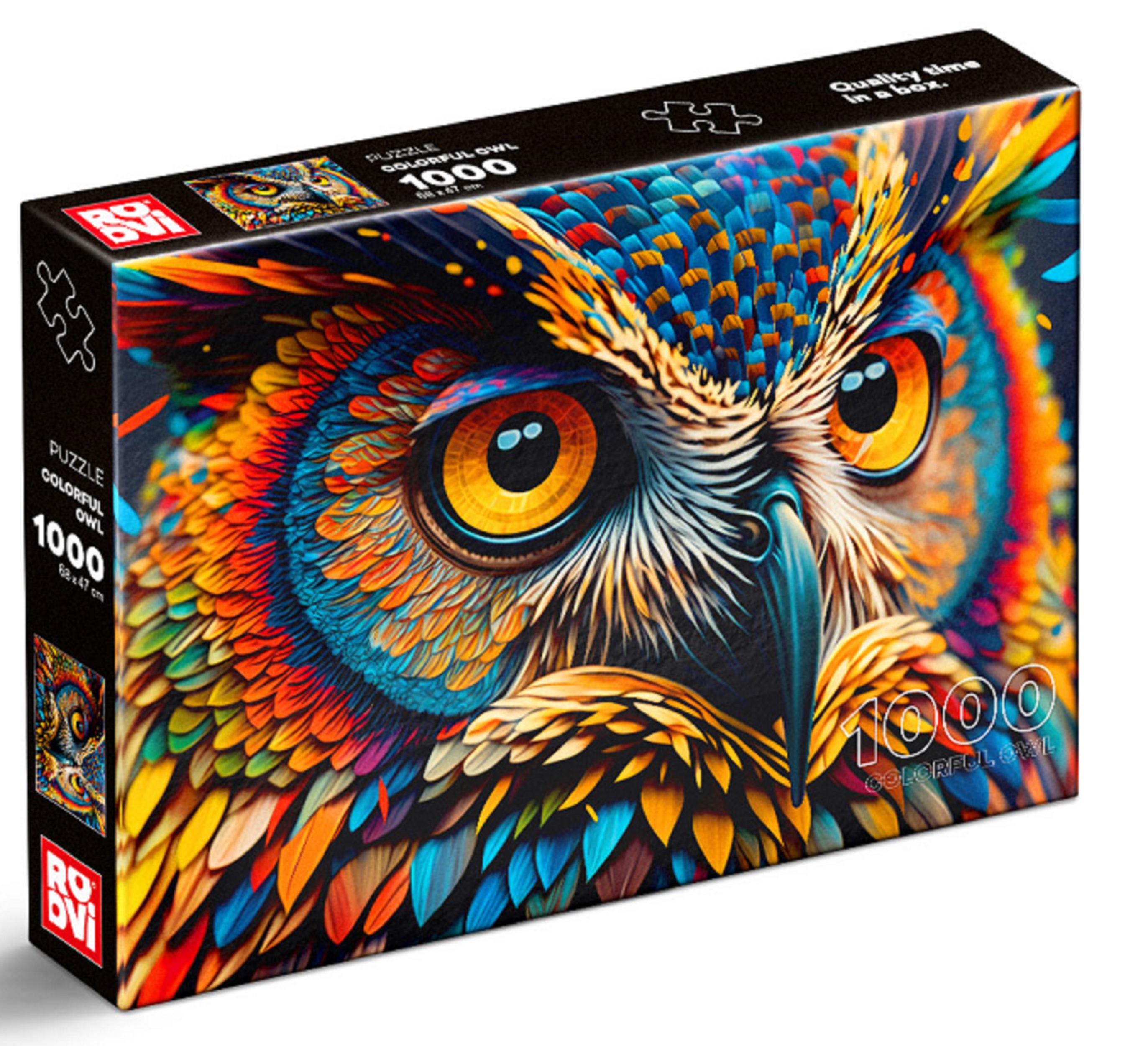 Puzzle 1000 piese - Colorful Owl | D-Toys