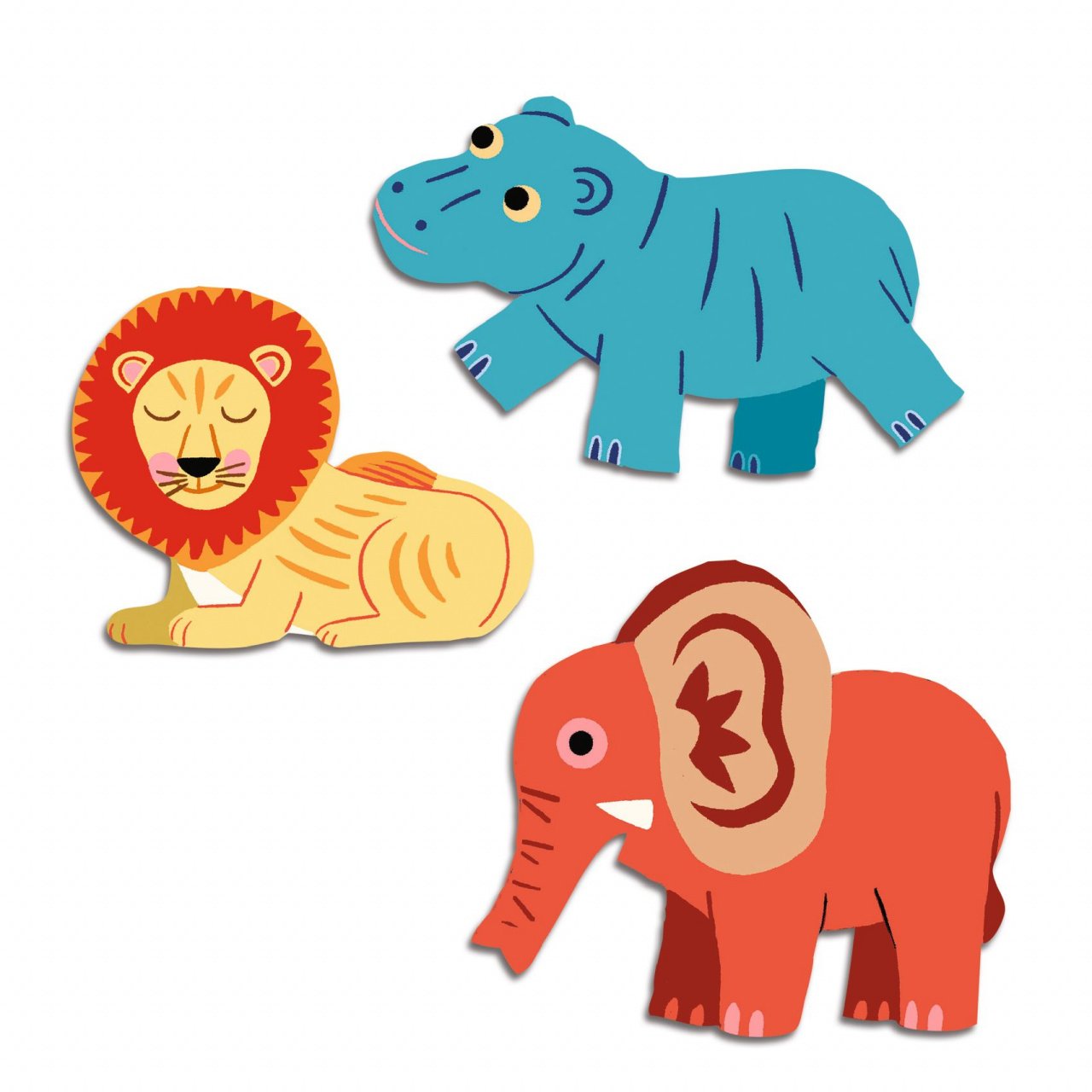 Set 62 stickers - Primele abtibilduri - Animale din Savana | Djeco