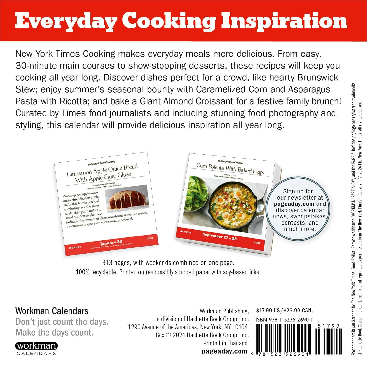 Calendar 2025 - New York Times Cooking - Page-A-Day | Workman Publishing