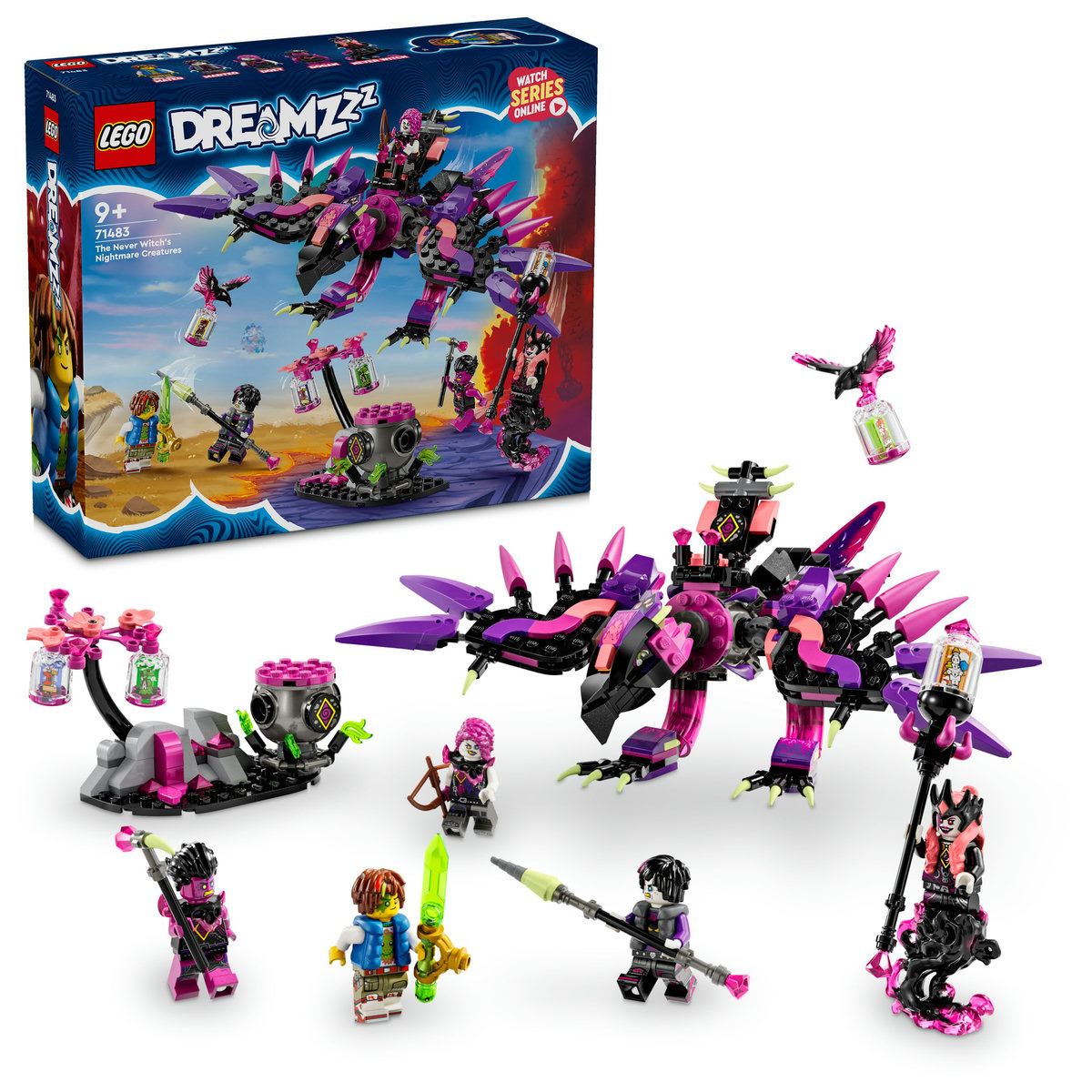 LEGO DreamZzz - Creaturile de cosmar ale vrajitoarei din Never(71483) | LEGO