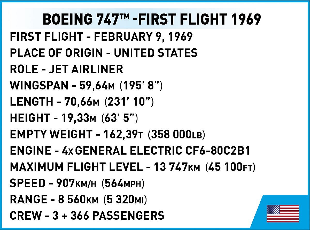 Set de constructie - Boeing 747 First Flight 1969 | Cobi - 5 | YEO