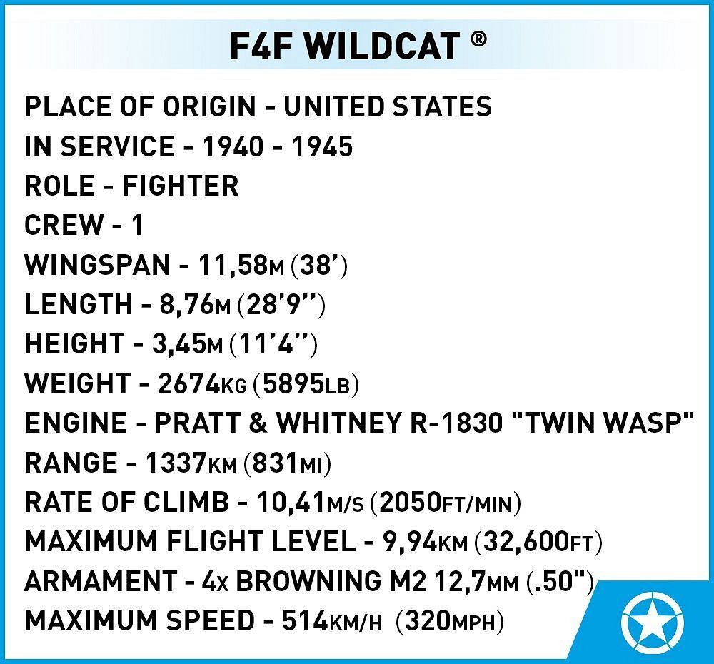 Set de constructie - F4F Wildcat - Northrop Grumman | Cobi - 8 | YEO