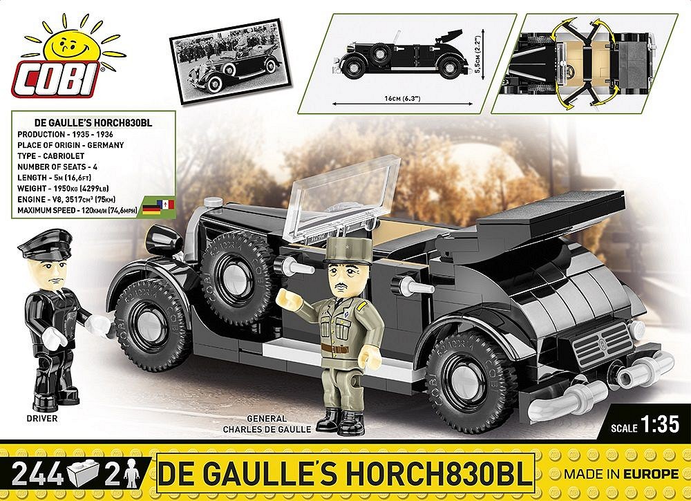 Set de constructie - De Gaulle\'s Horch830BL | Cobi - 5 | YEO