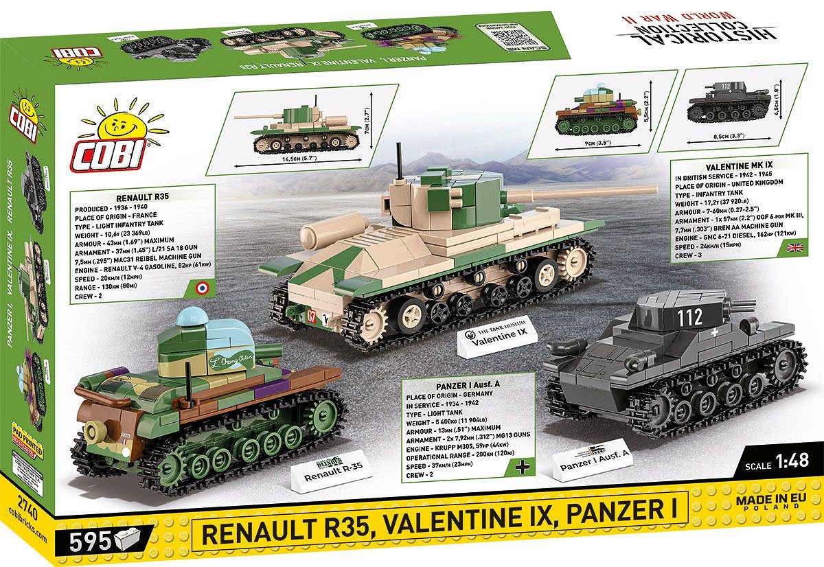 Set de constructie - Renault R35 - Valentine IX - Panzer I | Cobi