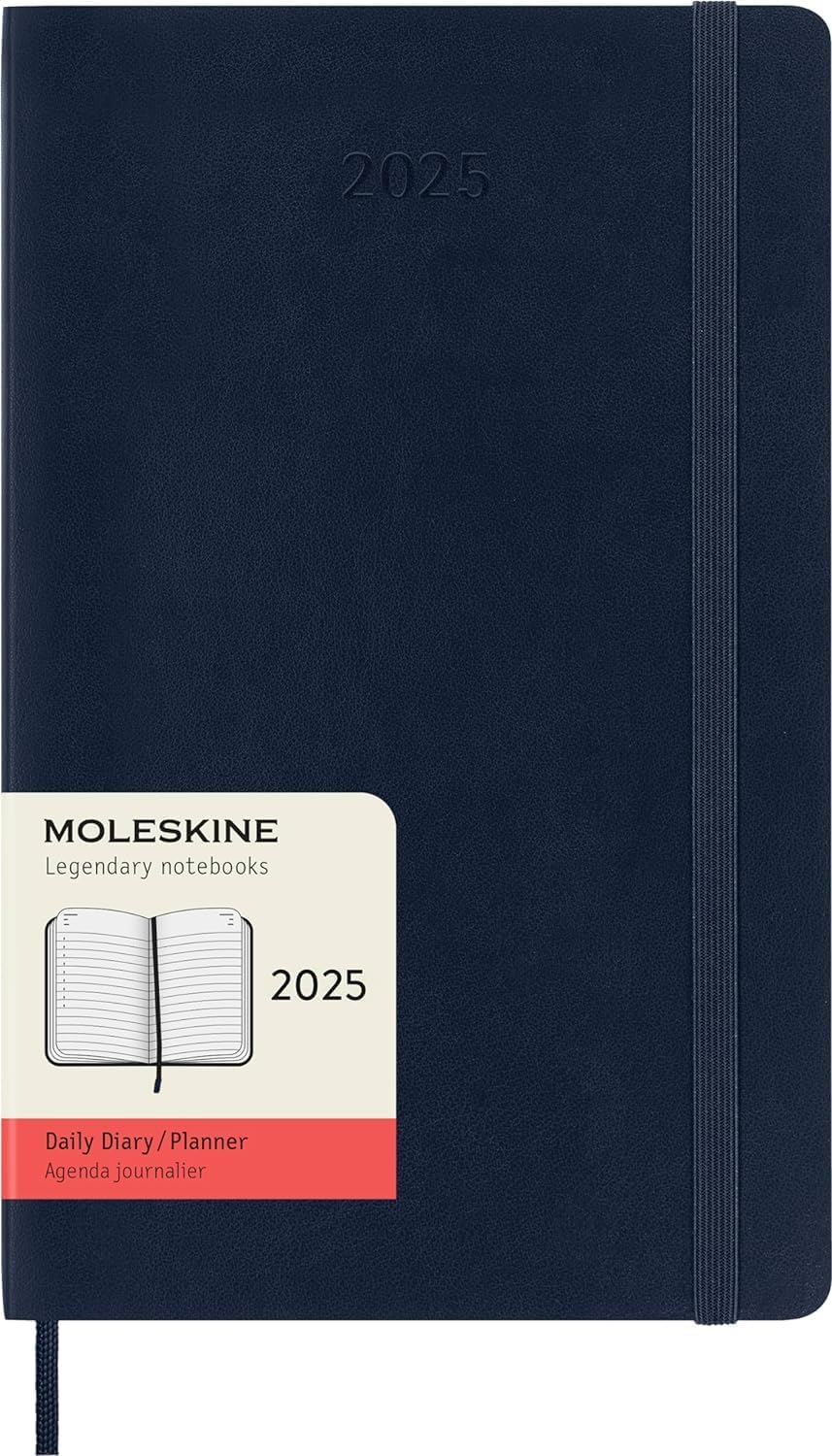 Agenda 2025 - 12 Months Daily Planner - Soft Cover, Pocket - Safire Blue | Moleskine - 6 | YEO