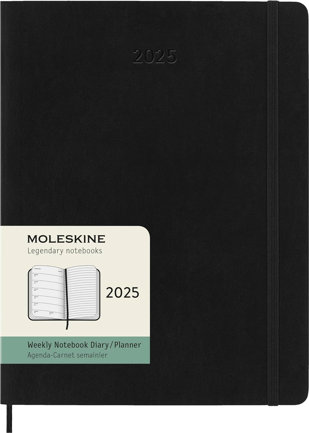 Agenda 2025 - 12 Months Weekly Planner - Soft Cover, Extra Large - Black | Moleskine - 6 | YEO