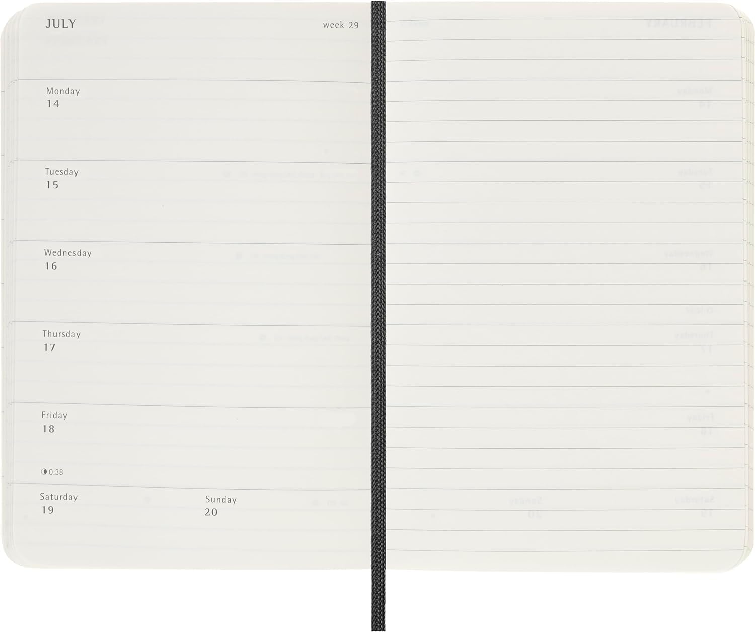 Agenda 2025 - 12 Months Weekly Planner - Soft Cover, Pocket - Black | Moleskine - 2 | YEO