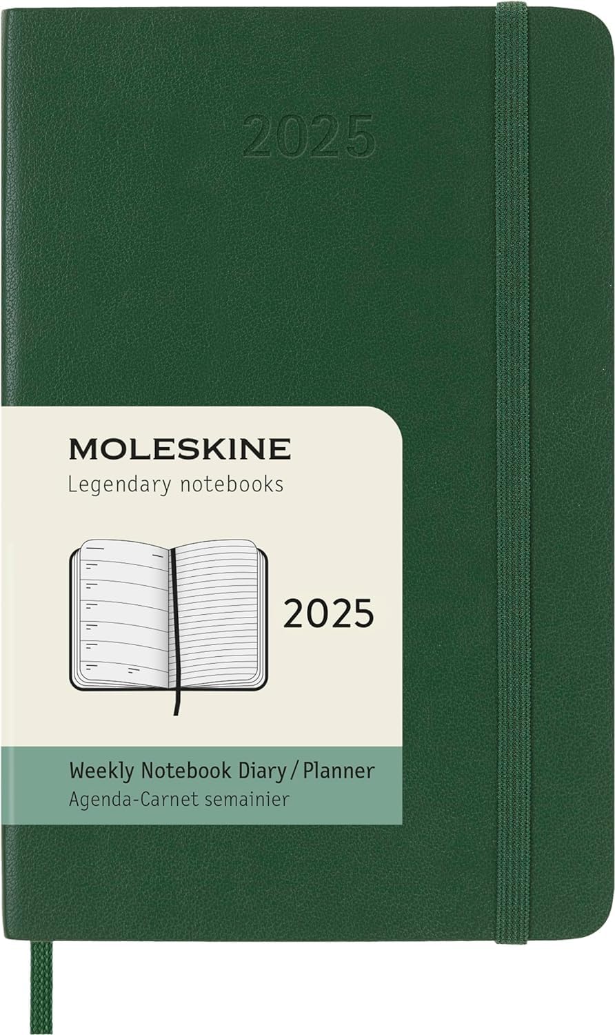 Agenda 2025 - 12 Months Weekly Planner - Soft Cover, Pocket - Myrtle Green | Moleskine - 7 | YEO