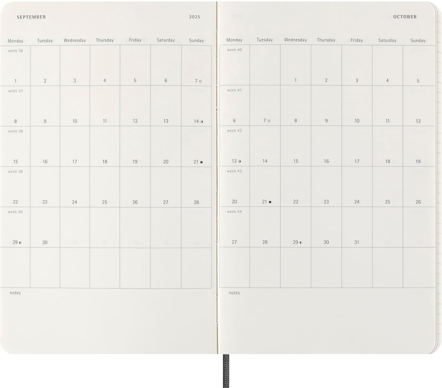 Agenda 2025 - Moleskine Precious and Ethical 12 Month - Weekly Planner - Soft Cover - Large, Black | Moleskine - 2 | YEO