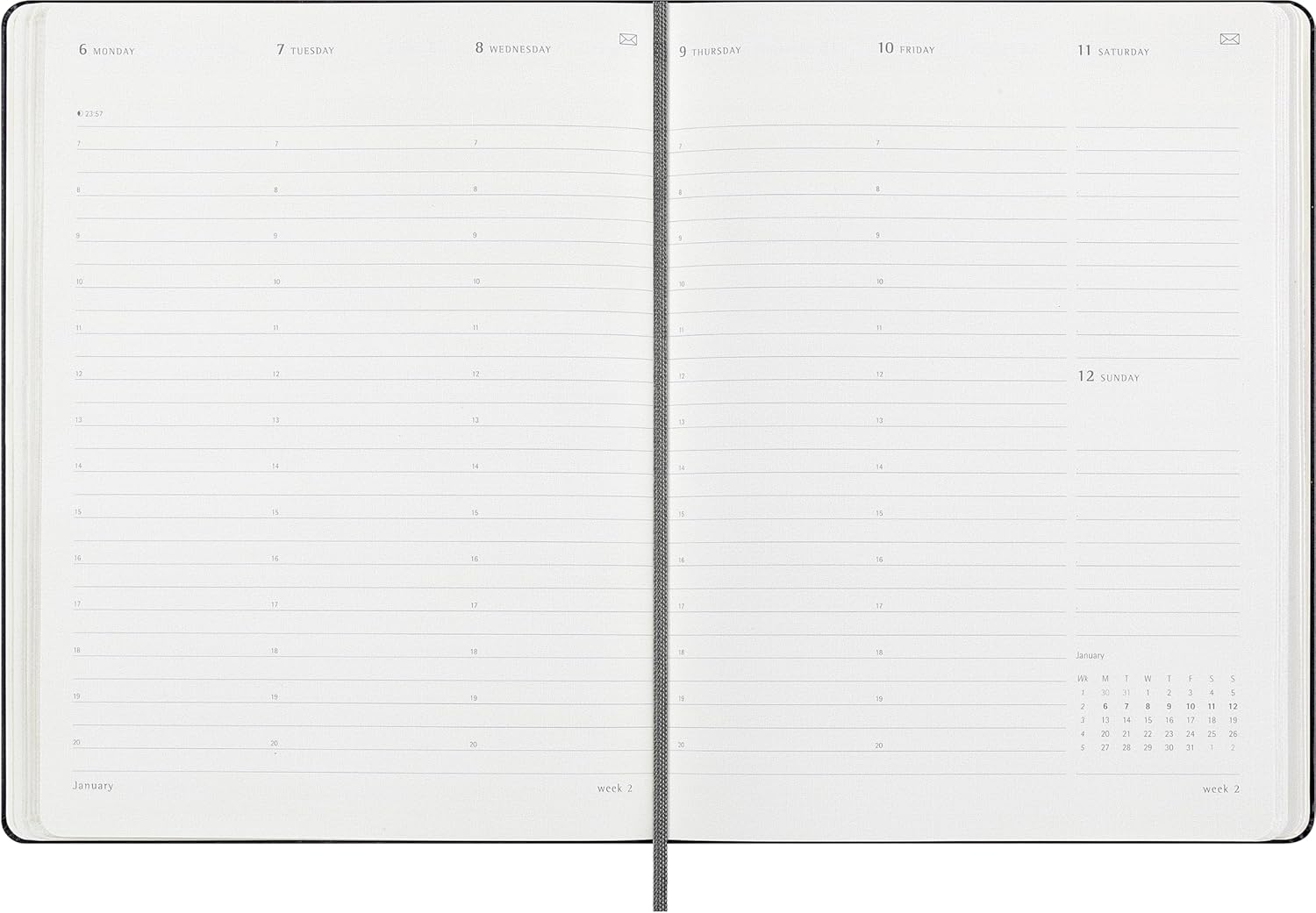 Agenda 2025 - Moleskine PRO Smart 12 Month - Weekly Vertical Planner - XL - Hard Cover, Black | Moleskine - 4 | YEO