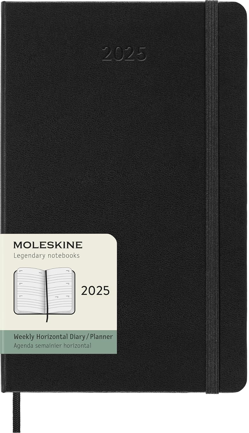 Agenda 2025 - Moleskine Classic 12 Month - Weekly Horizontal Planner - Hard Cover - Large, Black | Moleskine - 7 | YEO