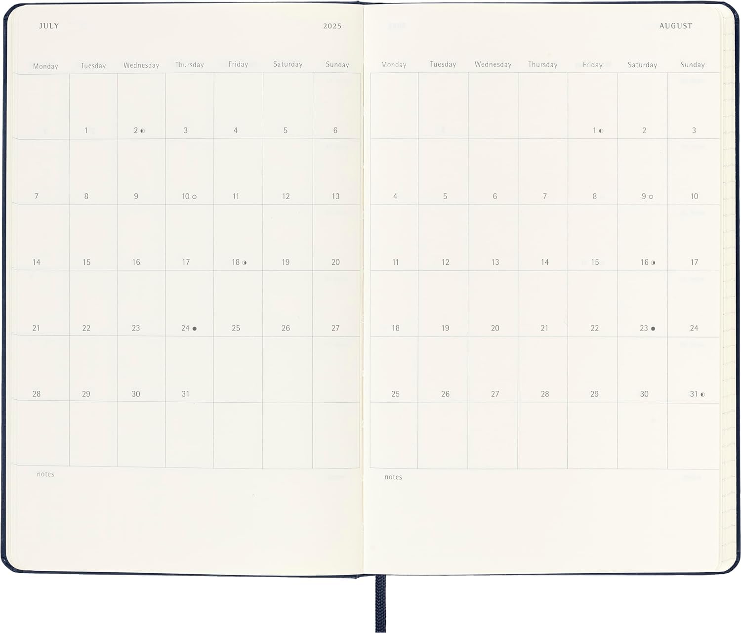 Agenda 2025 - Moleskine Classic 12 Month - Weekly Horizontal Planner - Hard Cover - Large, Black | Moleskine - 4 | YEO