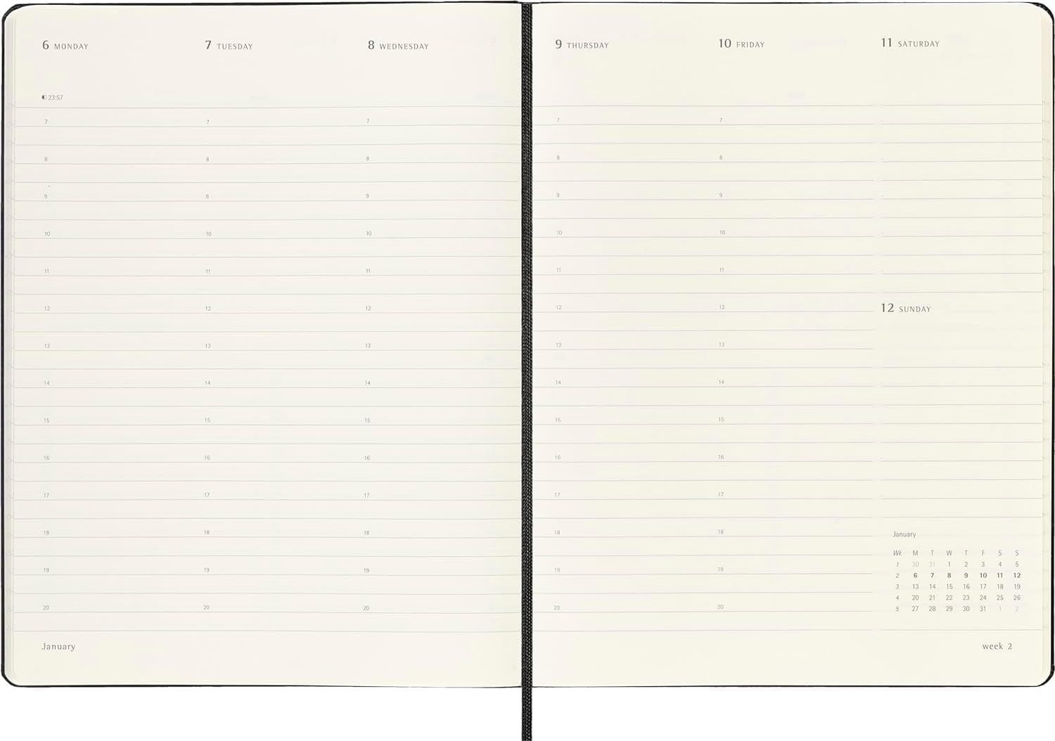 Agenda 2025 - Moleskine PRO 12 Month - Weekly Vertical Planner - Hard Cover - XL, Black | Moleskine - 3 | YEO