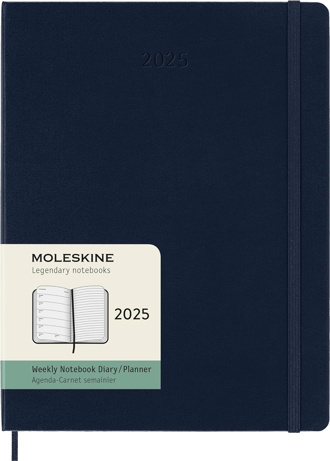 Agenda 2025 - Moleskine Classic 12 Month - Weekly Notebook Planner - Hard Cover - XL, Sapphire Blue | Moleskine - 7 | YEO