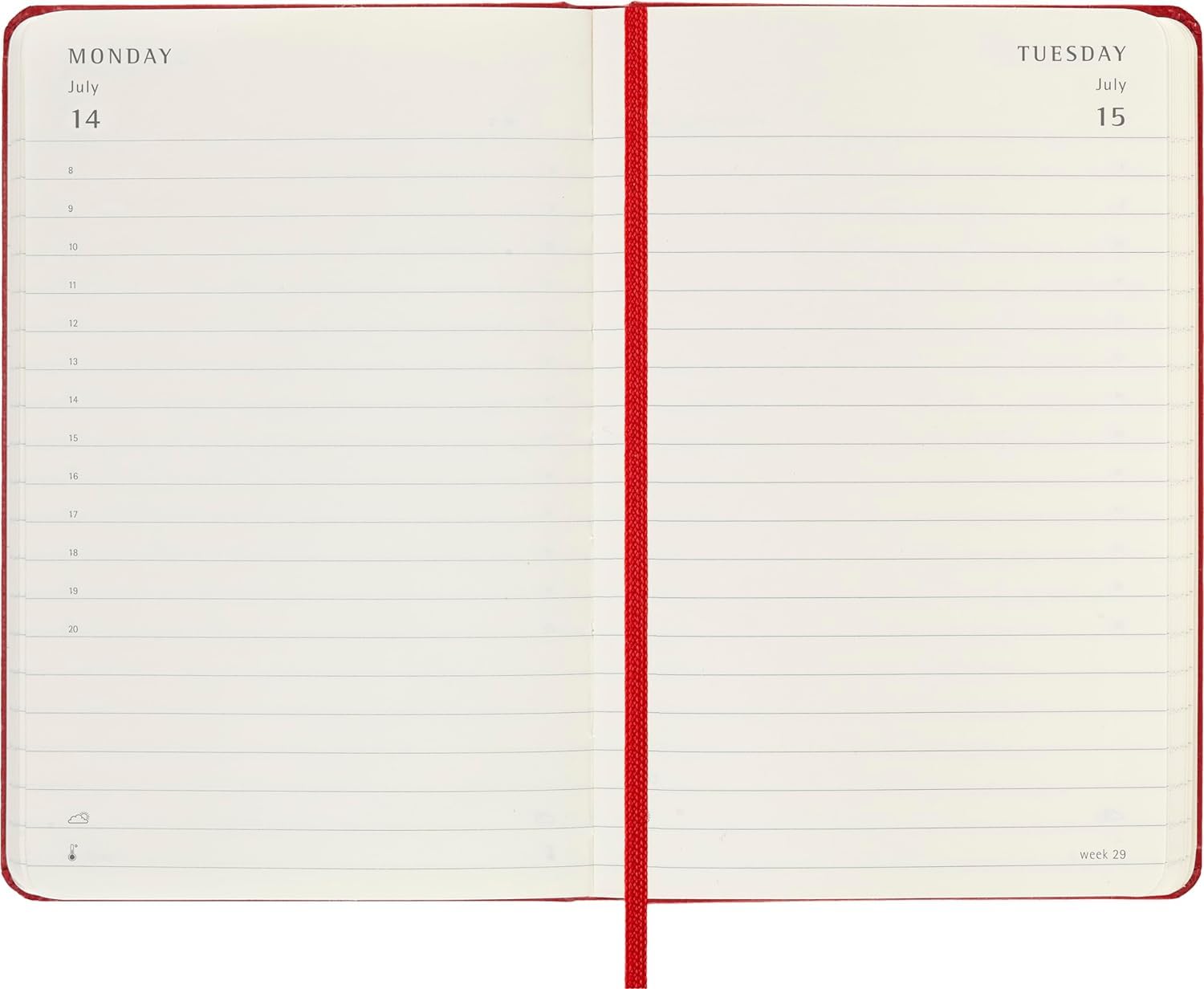 Agenda 2025 - Moleskine Classic 12 Month - Daily Planner - Hard Cover - Pocket, Red | Moleskine - 3 | YEO