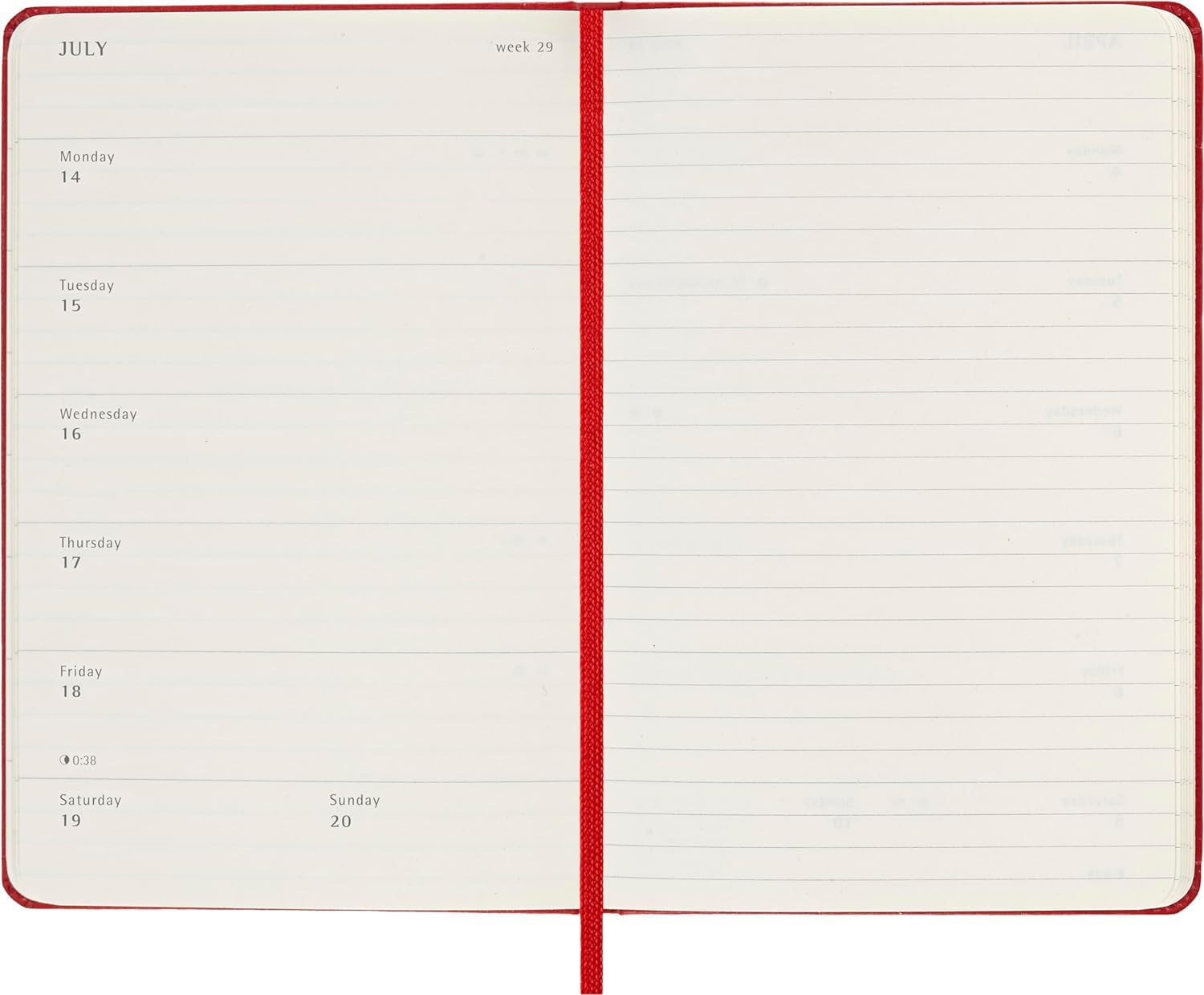 Agenda 2025 - Moleskine Classic 12 Month - Weekly Notebook Planner - Hard Cover - Pocket, Red | Moleskine - 3 | YEO