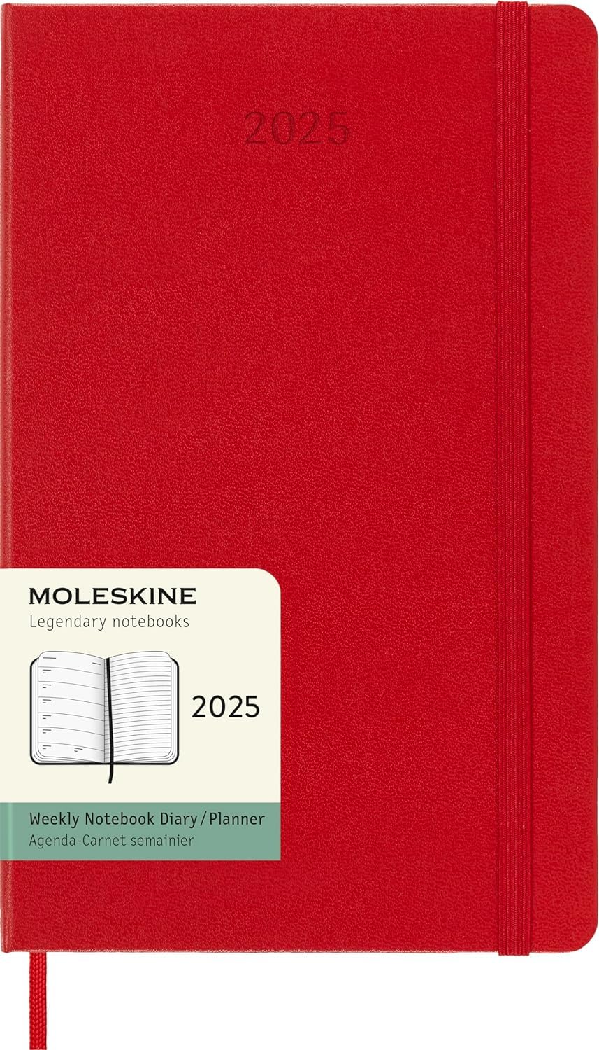 Agenda 2025 - Moleskine Classic 12 Month - Weekly Notebook Planner - Hard Cover - Large, Red | Moleskine - 7 | YEO