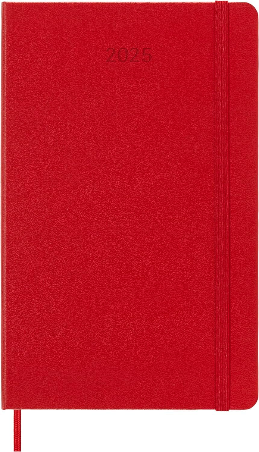 Agenda 2025 - Moleskine Classic 12 Month - Weekly Notebook Planner - Hard Cover - Large, Red | Moleskine - 1 | YEO