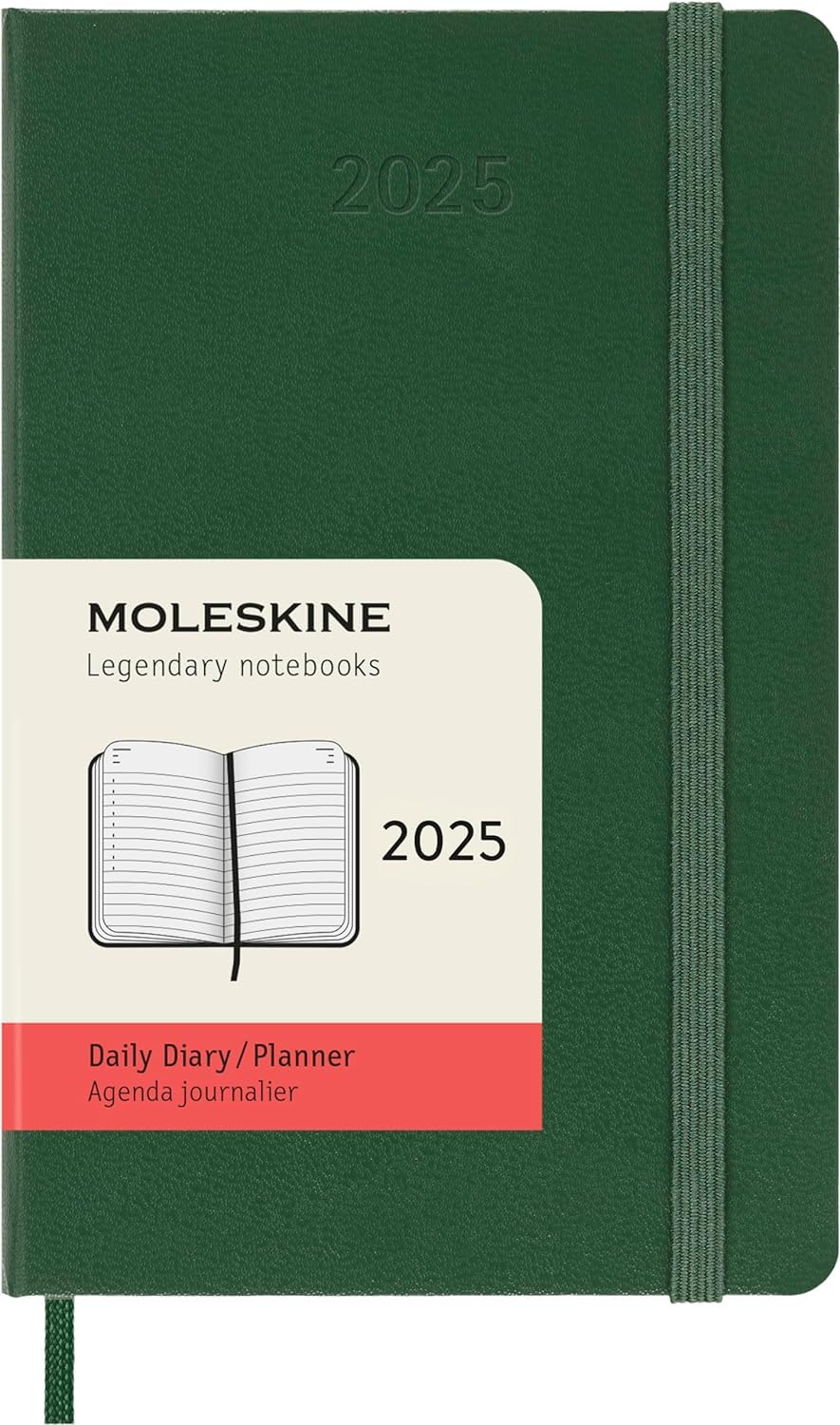 Agenda 2025 - Moleskine Classic 12 Month - Daily Planner - Hard Cover - Pocket, Green | Moleskine - 7 | YEO