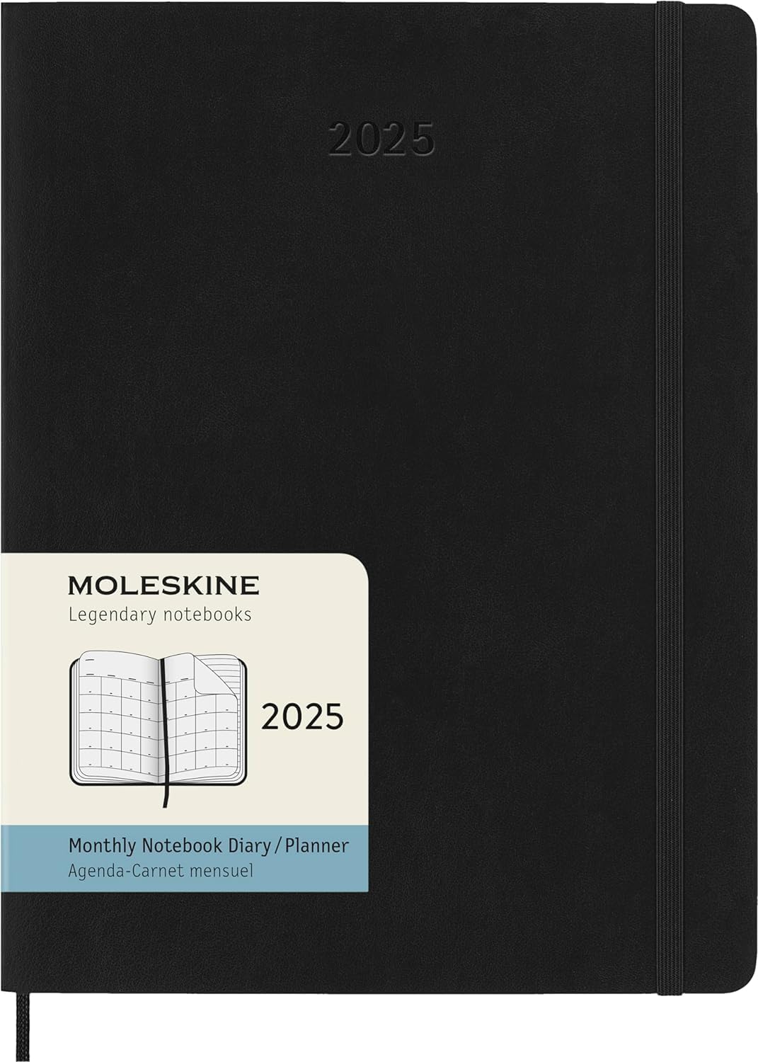 Agenda 2025 - Moleskine Classic 12 Month - Monthly Notebook Planner - Soft Cover - XL, Black | Moleskine - 6 | YEO