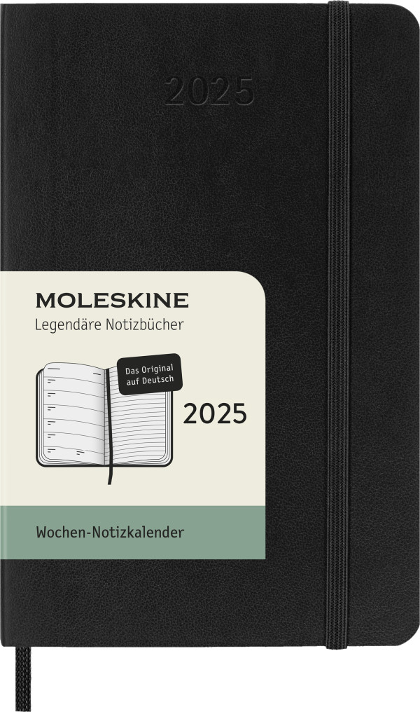 Agenda 2025 - Moleskine Classic 12 Month - Weekly Notebook - Pocket , Black | Moleskine - 5 | YEO