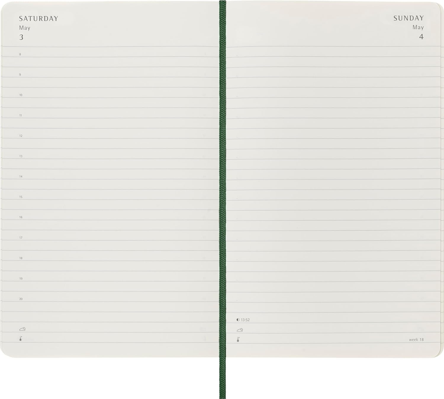 Agenda 2025 - Moleskine Classic 12 Month - Daily Planner - Soft Cover - Large, Green | Moleskine - 4 | YEO