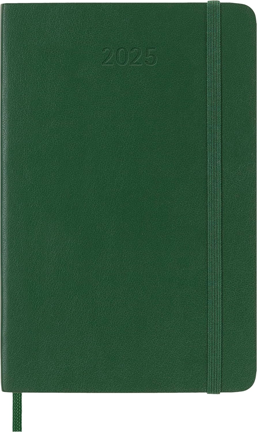 Agenda 2025 - Moleskine Classic 12 Month - Daily Planner - Soft Cover - Pocket, Green | Moleskine - 1 | YEO