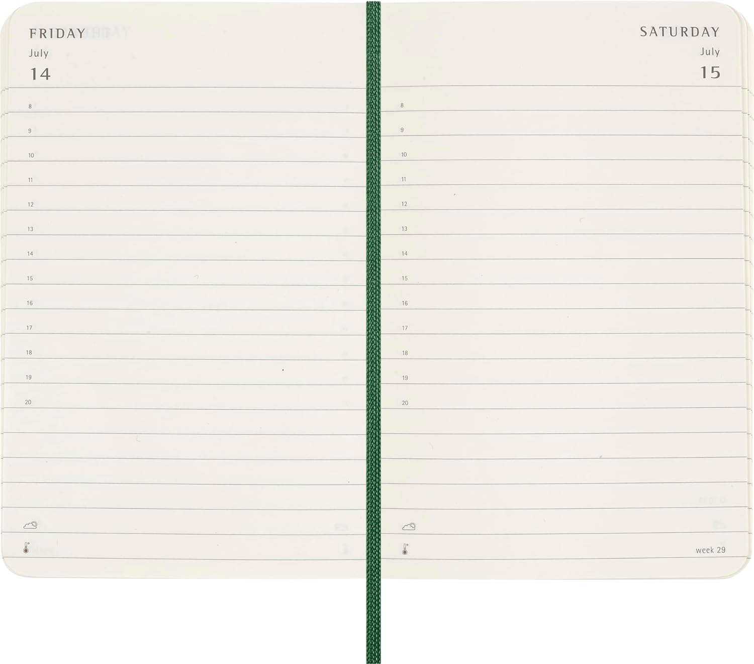 Agenda 2025 - Moleskine Classic 12 Month - Daily Planner - Soft Cover - Pocket, Green | Moleskine - 3 | YEO