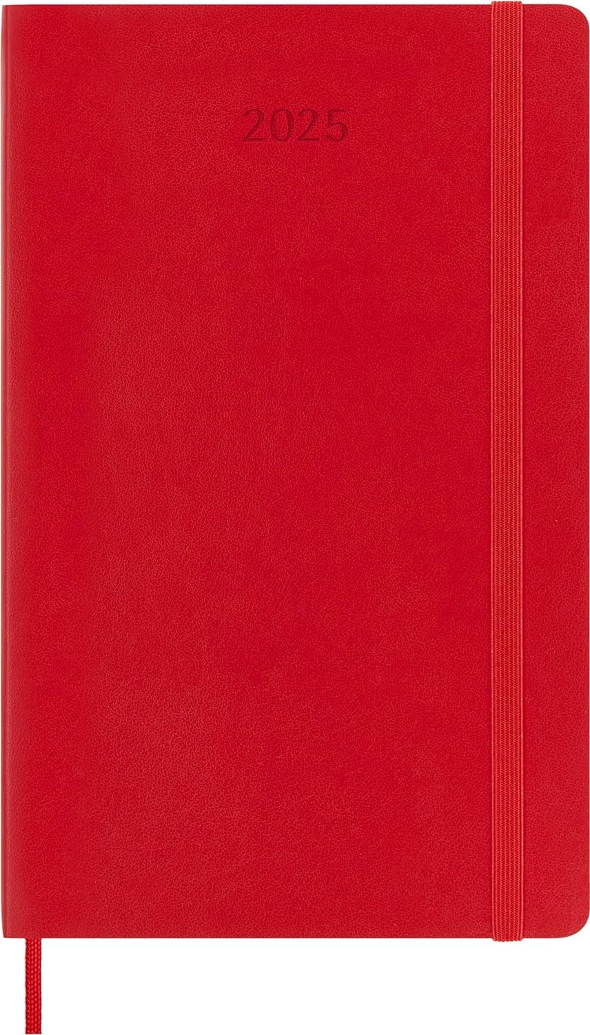 Agenda 2025 - Moleskine Classic 12 Month - Weekly Notebook Planner - Soft Cover - Large, Red | Moleskine