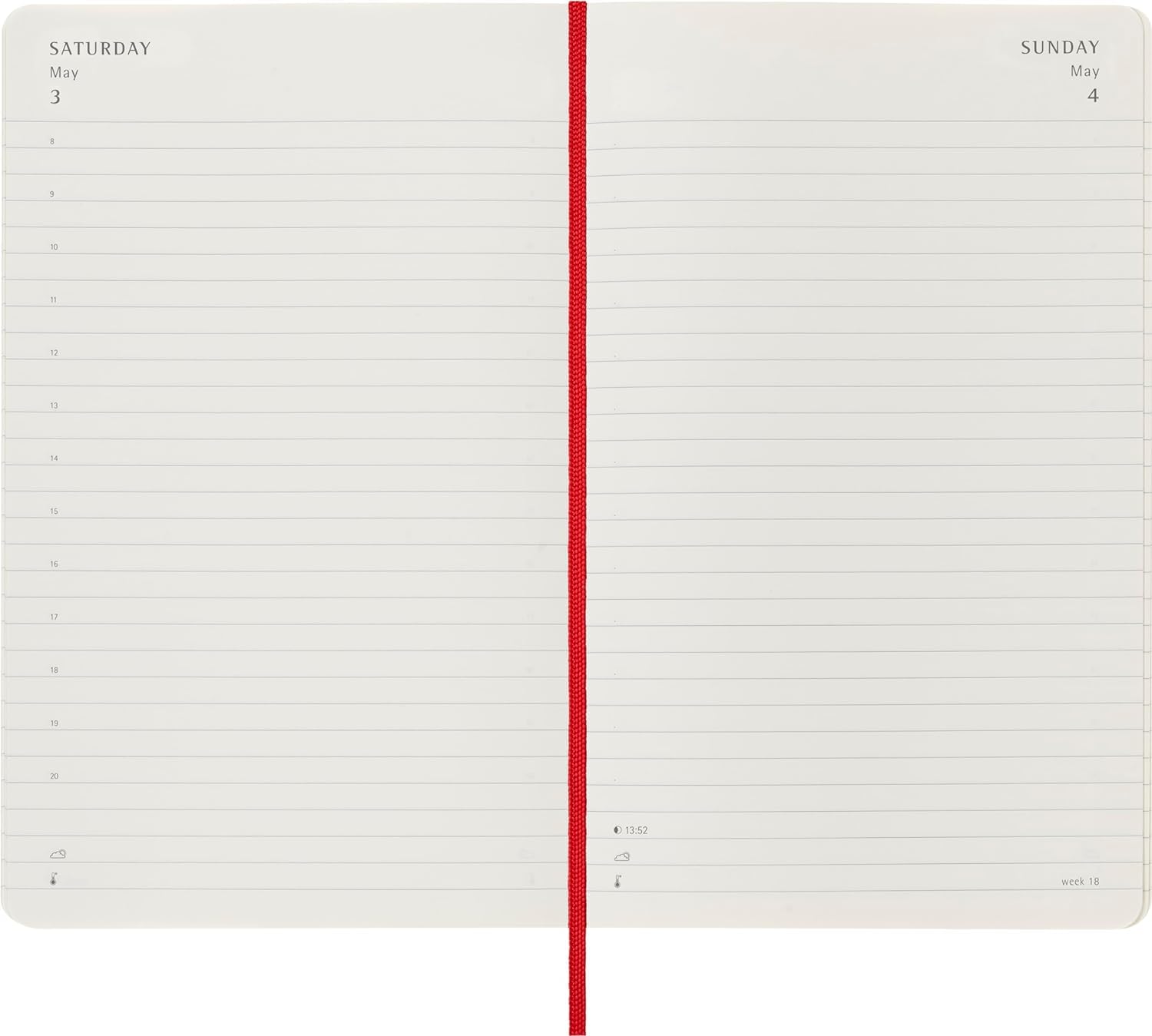 Agenda 2025 - Moleskine Classic 12 Month - Daily Planner - Soft Cover - Large, Red | Moleskine - 4 | YEO