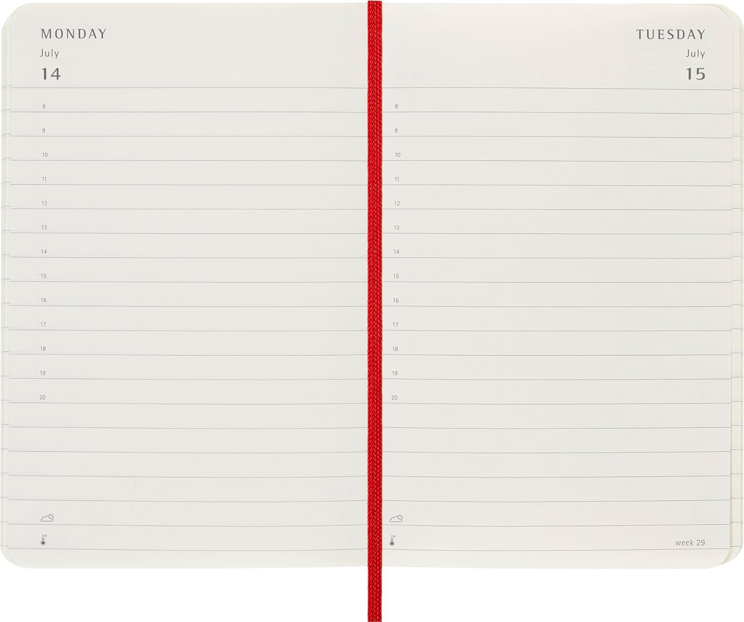 Agenda 2025 - Moleskine Classic 12 Month - Daily Planner - Soft Cover, Red | Moleskine