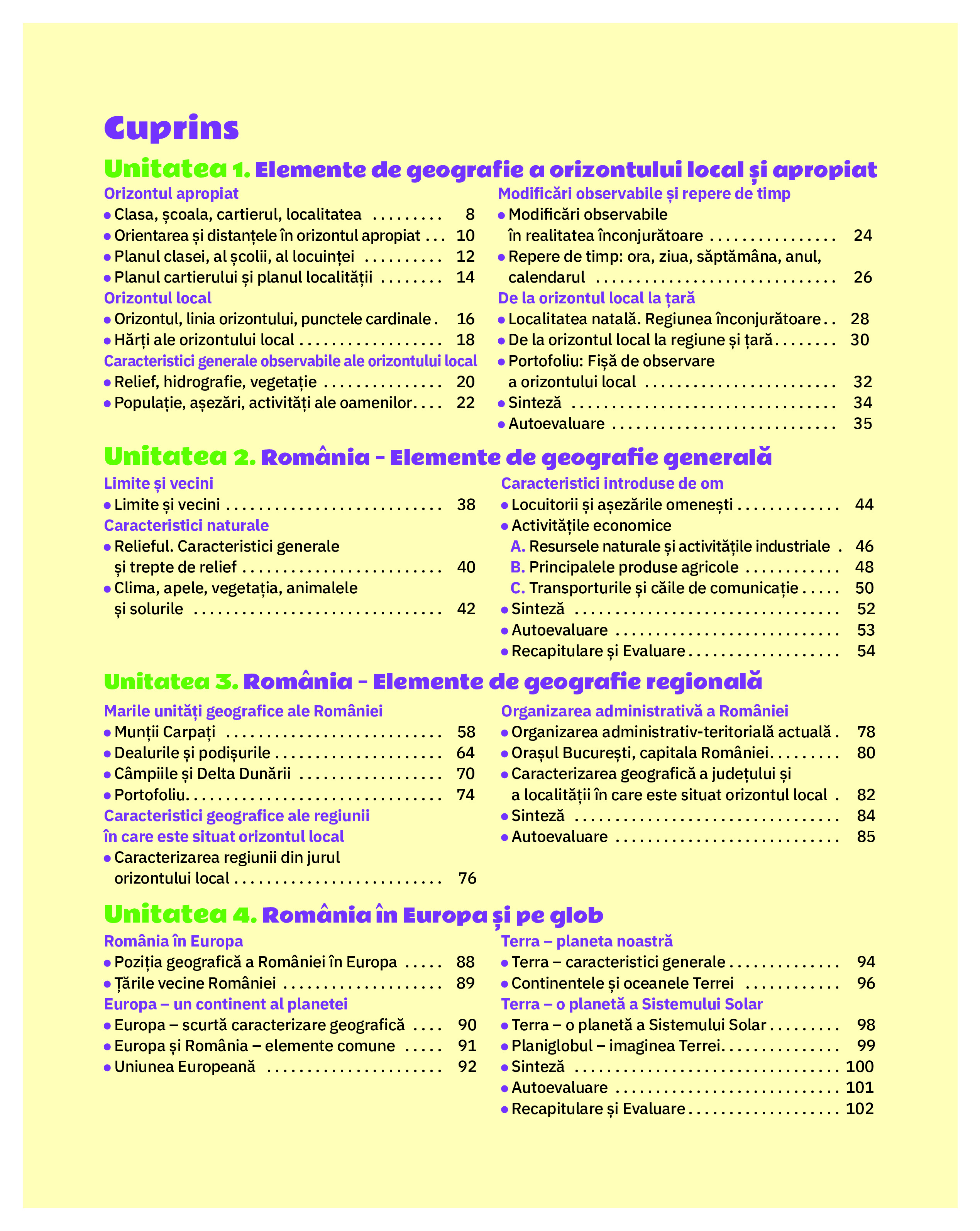 Geografie - Caietul elevului clasa a IV-a | Carmen Camelia Radulescu, Ionut Popa - 1 | YEO