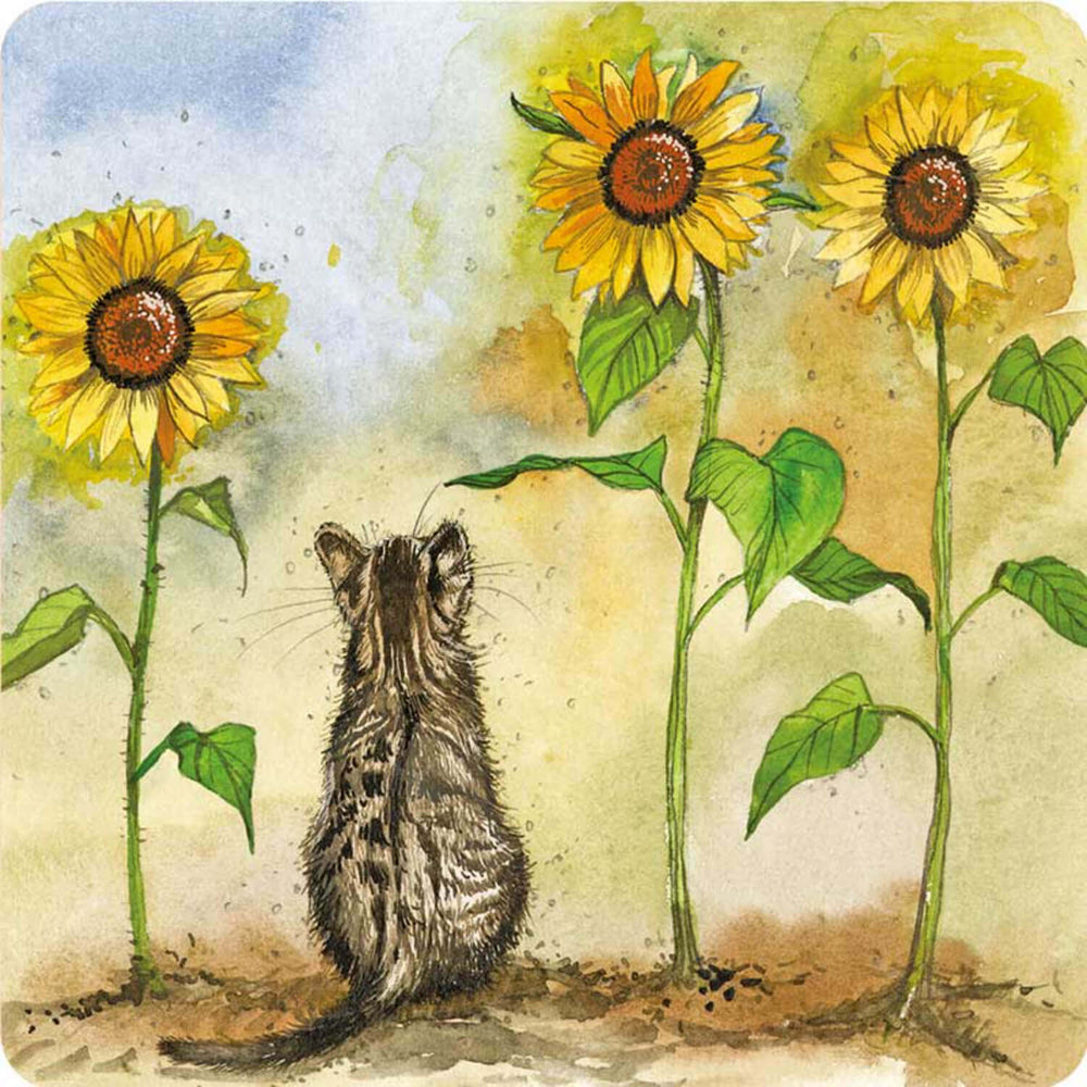 Suport pahar - Cat & Sunflowers | Alex Clark