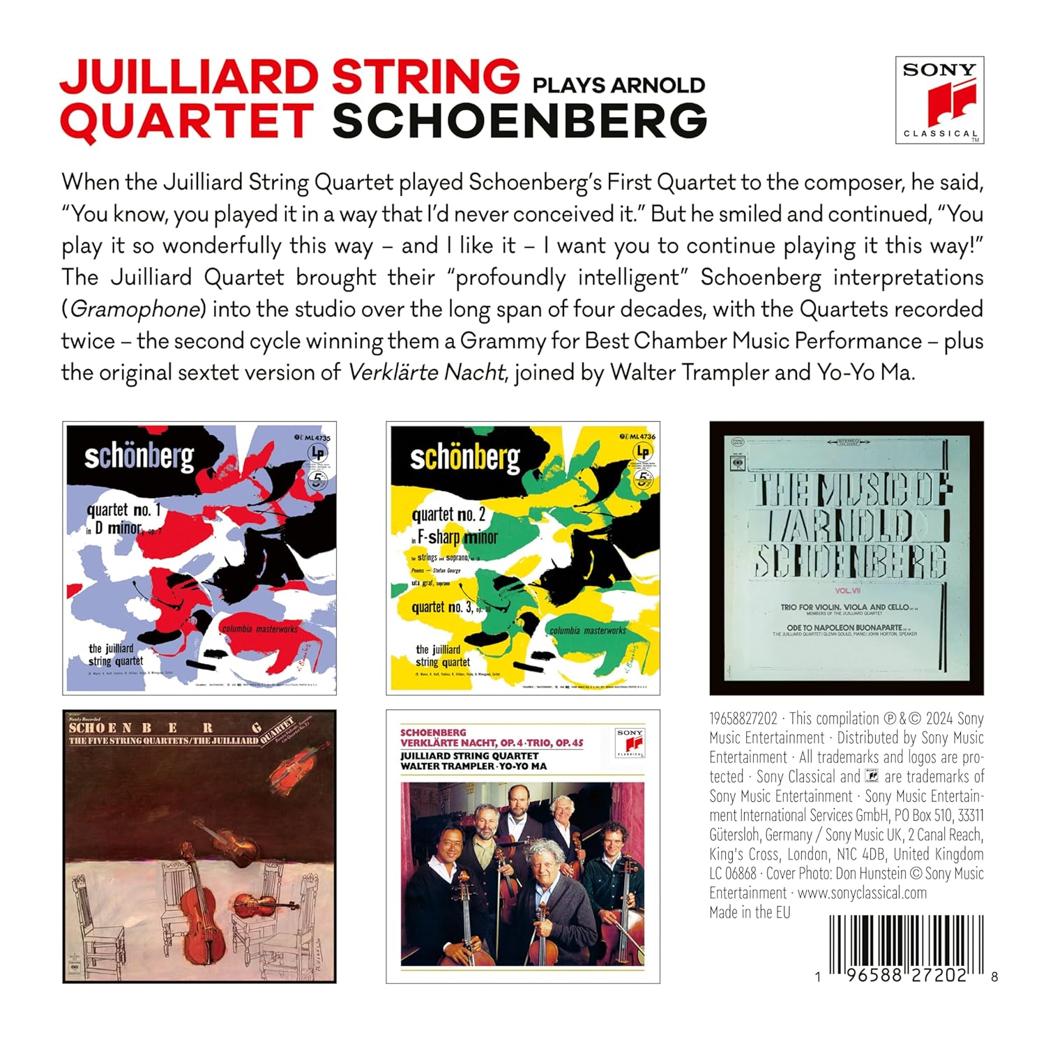 The Juilliard String Quartet Plays Arnold Schoenberg (7CDs Box Set) | Juilliard String Quartet