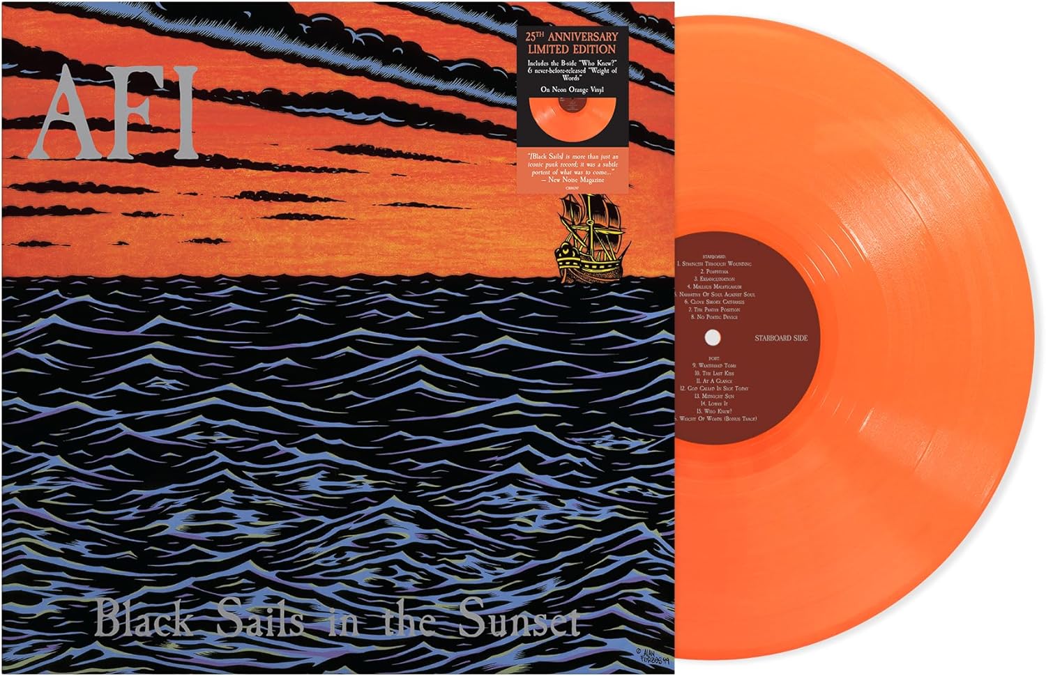 Black Sails In The Sunset (Neon Orange Vinyl, Limited 25th Anniversary Edition) | AFI - 1 | YEO