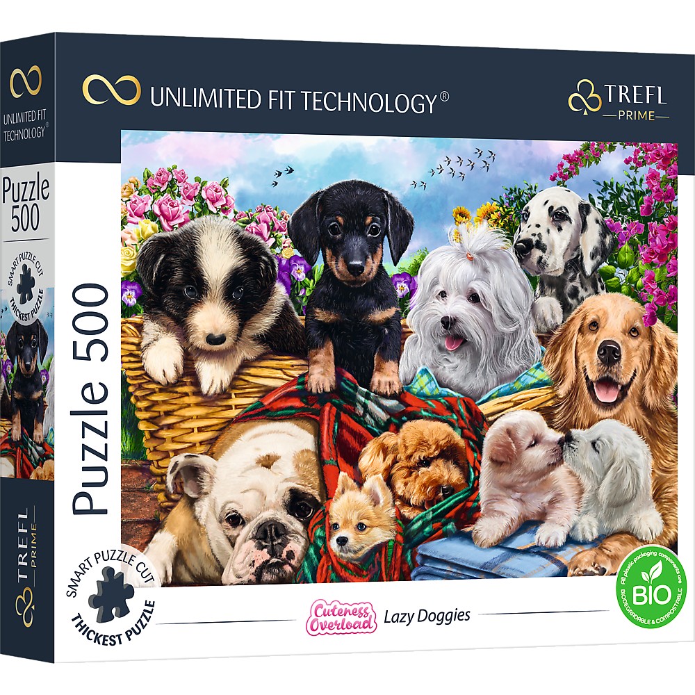 Puzzle 500 piese - Lazy Doggies | Trefl - 1 | YEO