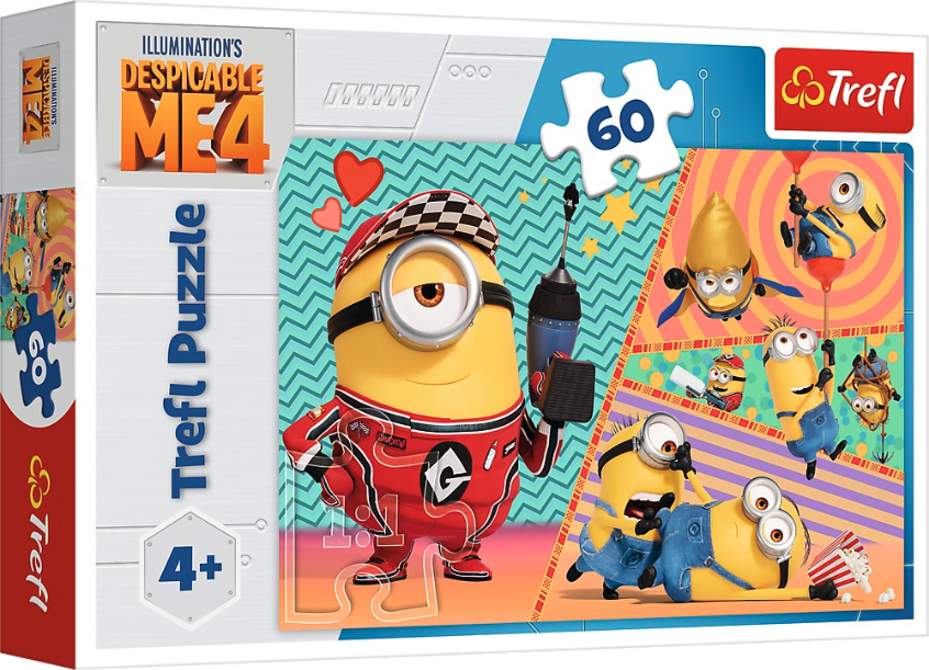 Puzzle 4-in-1 - Despicable Me 4 (Minionii trazniti) | Trefl - 1 | YEO