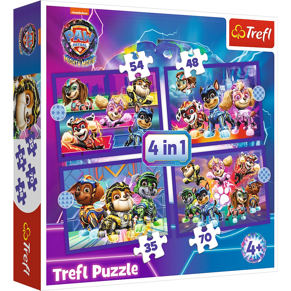 Puzzle 4in1 - Patrula Catelusilor - Mighty Movie | Trefl - 4 | YEO