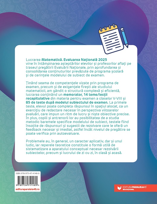 Matematica - Evaluarea Nationala 2025, Clasa a VIII-a | Gheorghe Iurea, Dorel Luchian, Gabriel Popa, Adrian Zanoschi