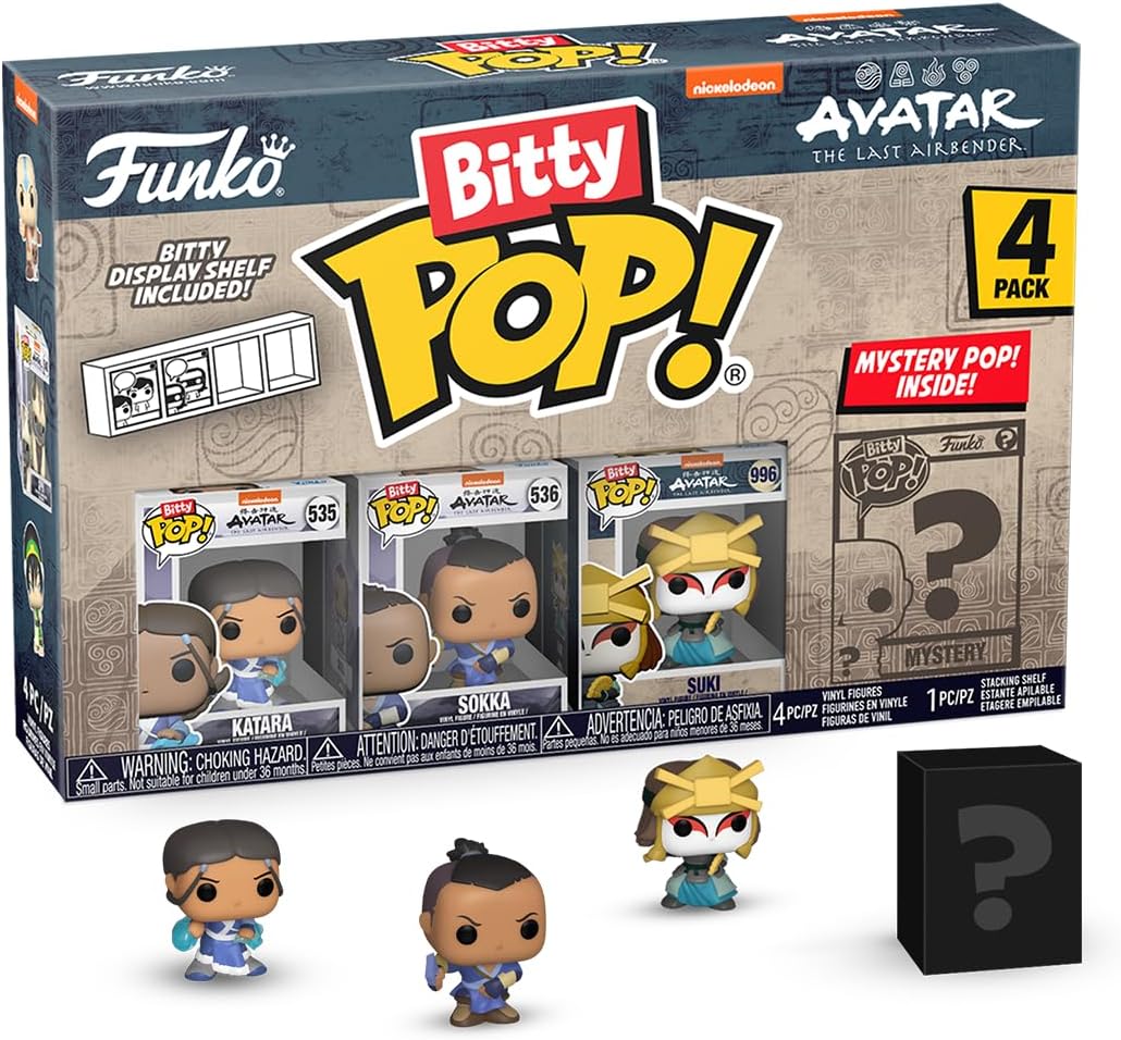 Set 4 figurine - Bitty Pop! Avatar: The Last Airbender: Katara, Sokka, Suki + Mystery | Funko - 1 | YEO