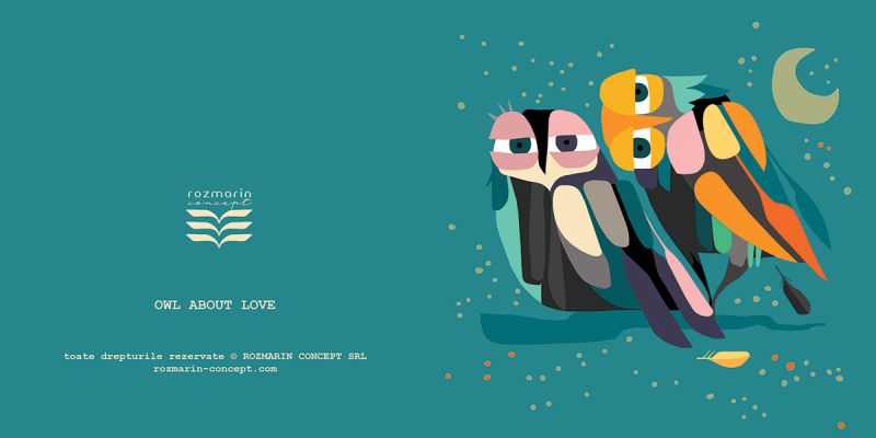 Felicitare - Owl About Love | Rozmarin Concept