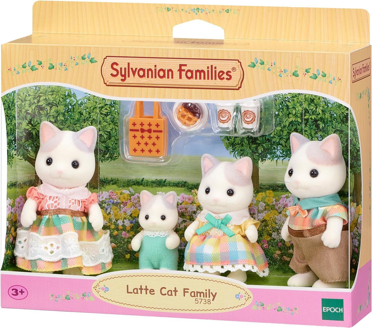 Set 4 figurine - Sylvanian Families - Latte Cat Family | Epoch - 1 | YEO