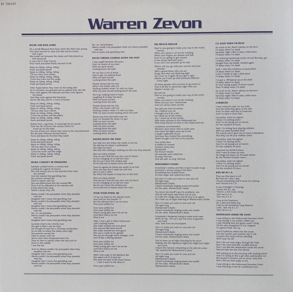 Warren Zevon - Vinyl | Warren Zevon