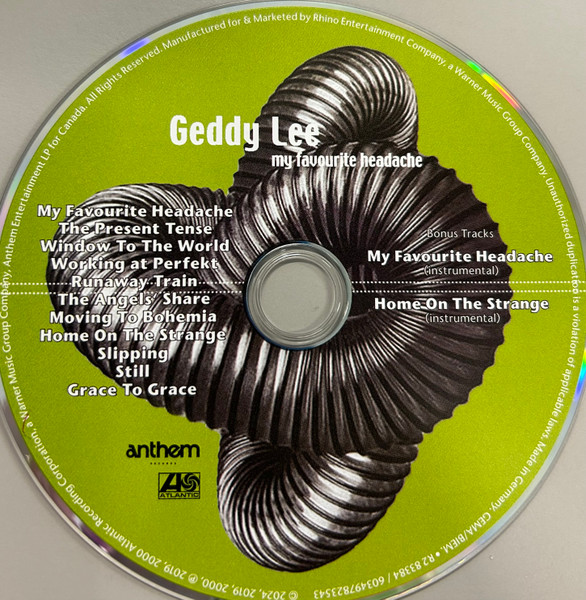 My Favourite Headache | Geddy Lee