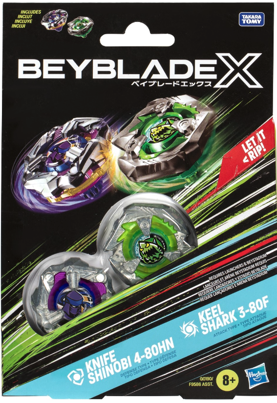 Set de joaca - Beyblade X - Knife Shinobi 4-80HN & Keel Shark 3-80F | Hasbro - 2 | YEO