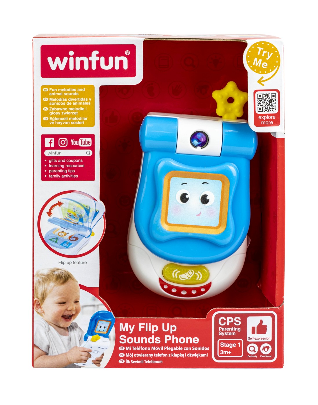 Jucarie - Telefon cu clapeta si sunete | Winfun - 5 | YEO