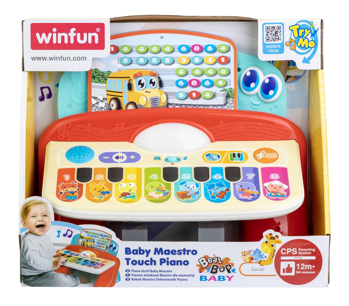 Jucarie - Pian cu sunete si lumini cu 8 taste | Winfun - 8 | YEO