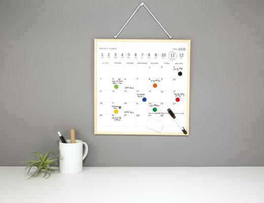 Planner - White Board Calendar | Kikkerland - 1 | YEO