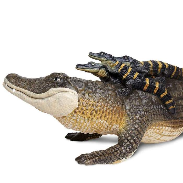 Figurina - Aligator cu pui | Safari